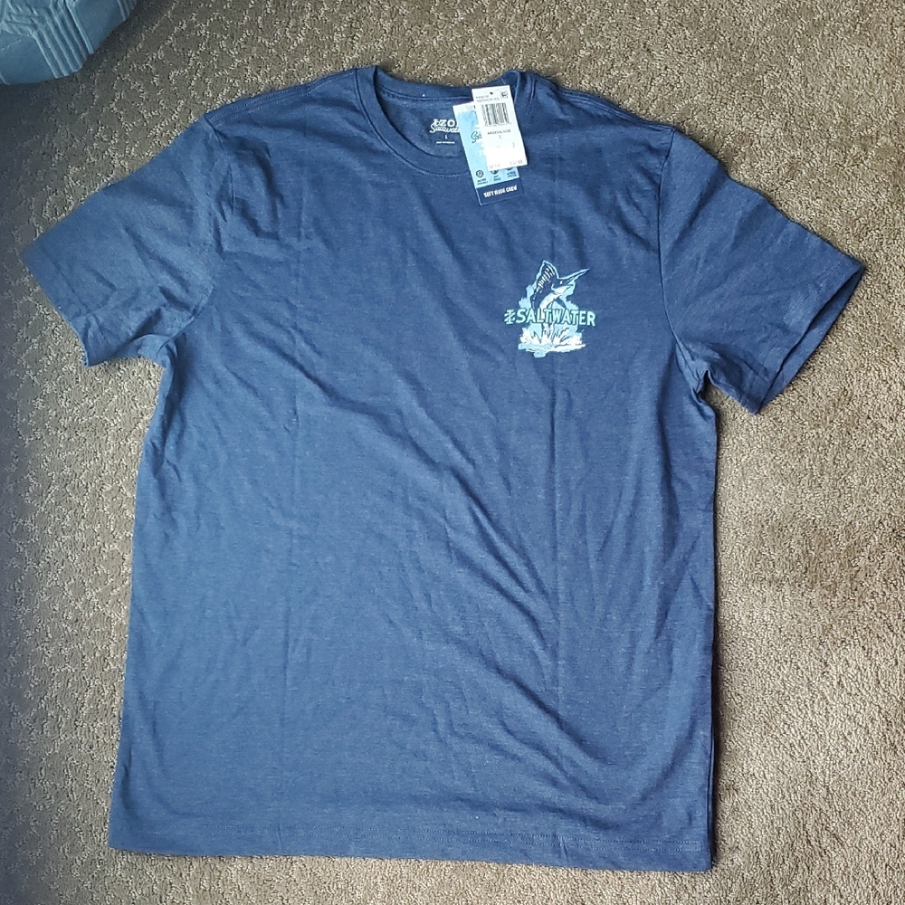 Men's IZOD Saltwater Graphic T-Shirt  SWORDFISH Marlin Size Lar XL XXL Navy NWT